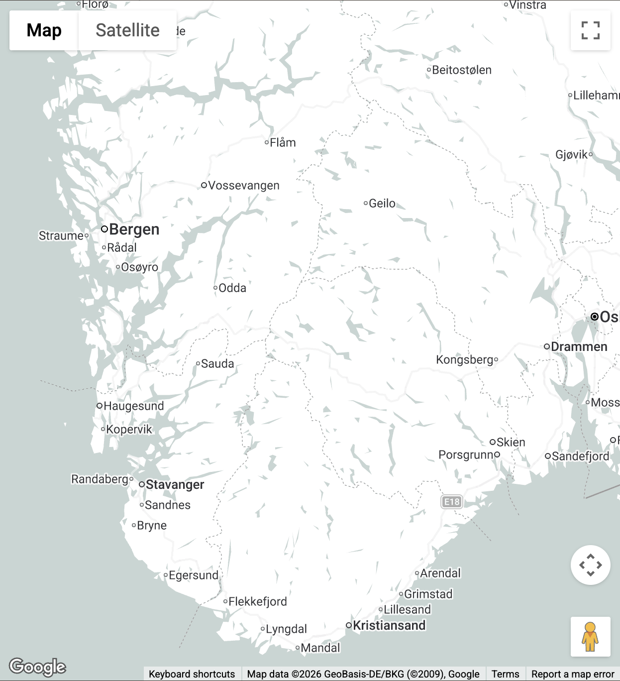 Kart med Knapphus-avdelinger i Norge